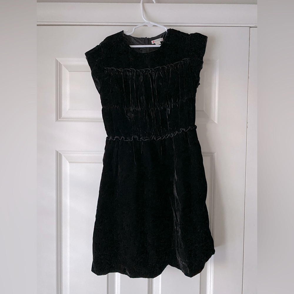 J. Crew Black Velvet Dress. Sz 10.